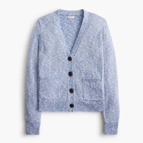 New JCREW Size M Beach Cardigan Sweater in Vintage Peri $89 BH608 - Picture 1 of 3